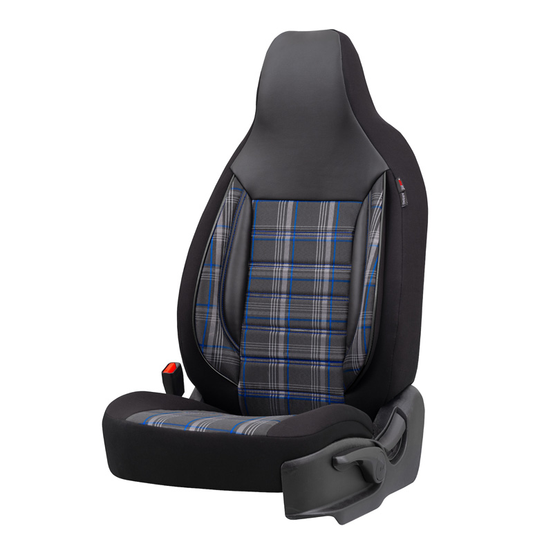 Universal Fabric 'CityBug' Seat cover set 'Sports' Black/Grey/Blue - 9-pieces -  Side-Airbags