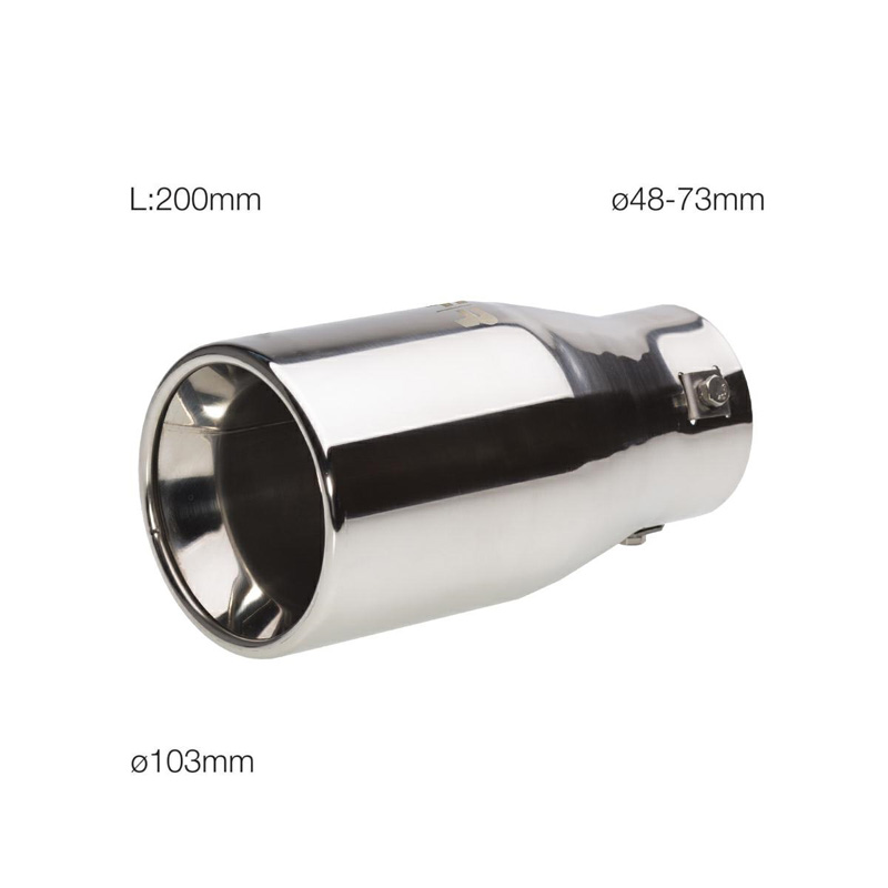 Simoni Racing Exhaust Tip Round Inox - Ø103xL200mm - Installation ->72mm