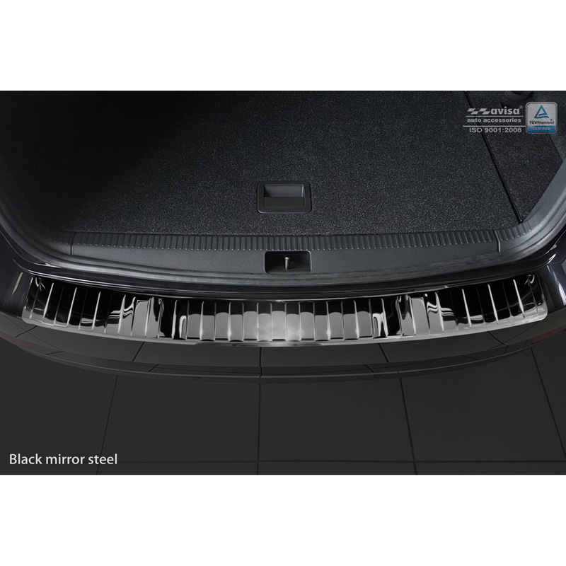 Black Mirror Stainless Steel Rear bumper protector  Skoda Octavia III Kombi Facelift 2017-2020 'Ribs'