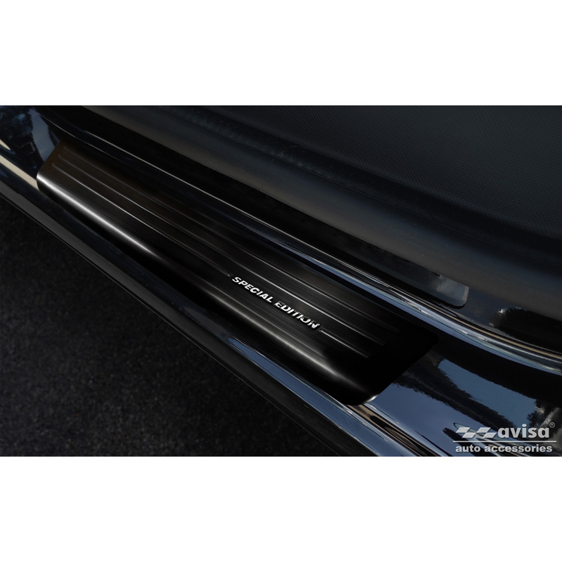 Black Stainless Steel Door sill protectors  Smart ForFour (W453) 2014-2020 & FL 2020- incl. EQ 'Special Edition' - 4-pieces