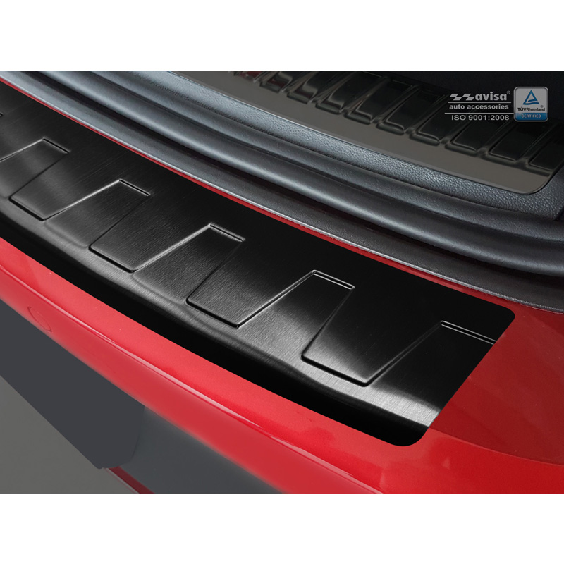 Black Stainless Steel Rear bumper protector  Seat Leon (5F) ST 2013-2017 & 2017- 'Ribs'