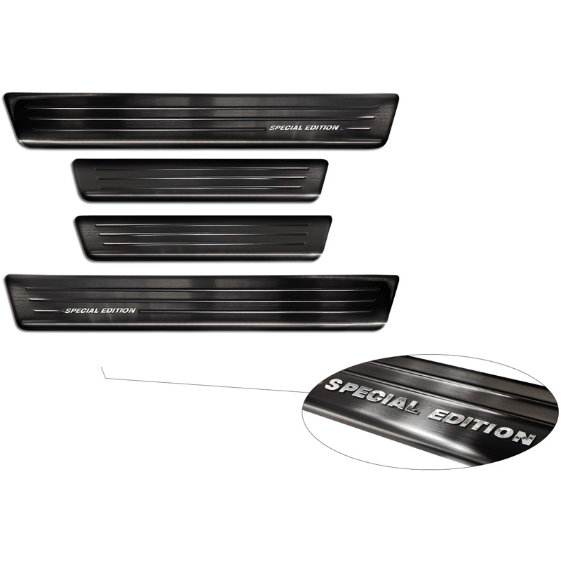 Black Stainless Steel Door sill protectors  Citroën C4 III 2020- & C4 X 2022- 'Special Edition' - 4-pieces