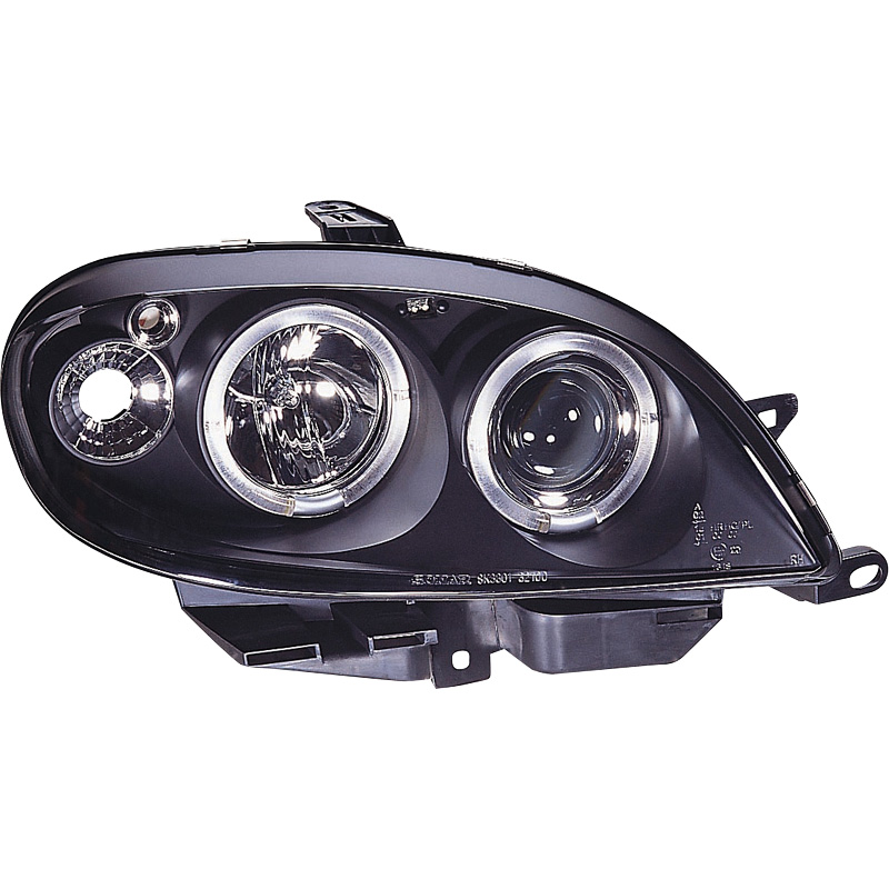 Set Headlights  Citroën Saxo 2000-2003 - Black - incl. Halos
