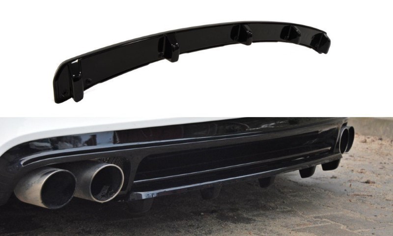 Centraal Achter Spoiler passend voor Audi TT S 8J Glanzend Zwart (met een verticale balk)