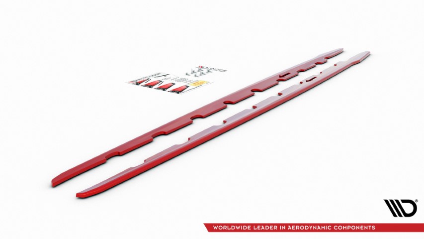 Zijskirts passend voor BMW 1 Serie F40 M-Pack/ M135i Glans Rood V2