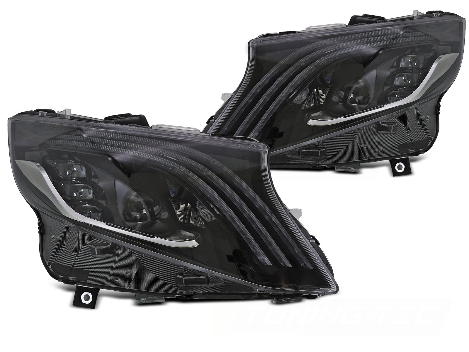 Full LED Taillights Smoke suitable for Mercedes V-Class W447 (2014-2019) Single Rear Door with Dynamic Sequential Turning Lights