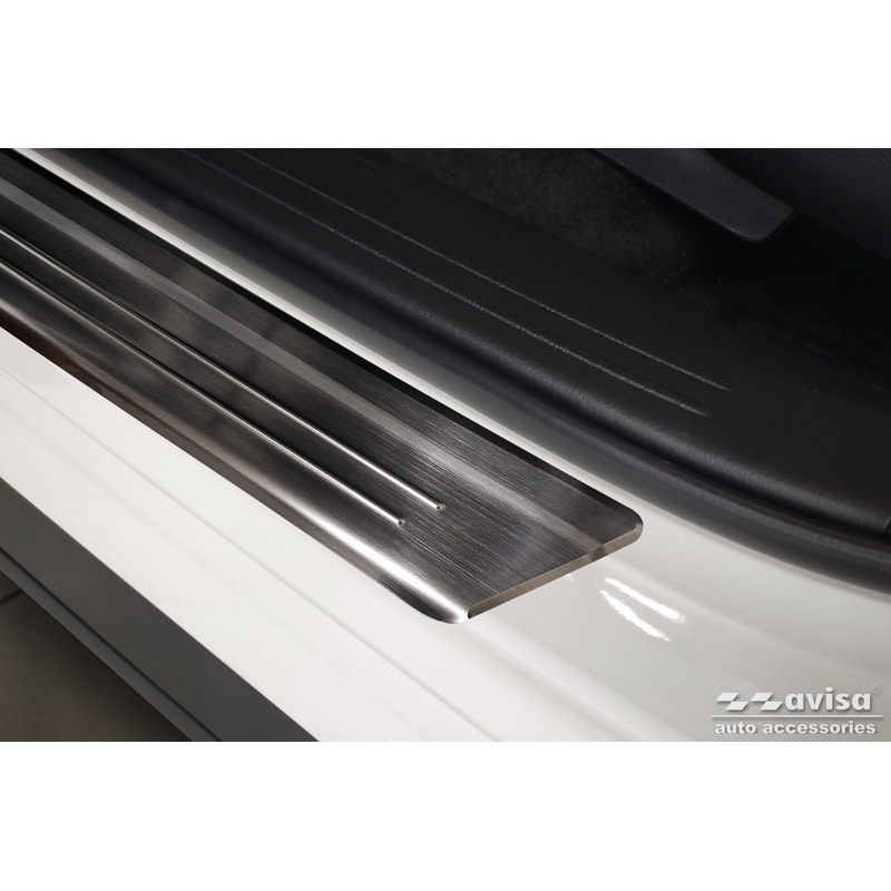 Black Inox door sill protectors  Mazda CX-60 (KH) 2022- - 'Lines' - 4-pieces
