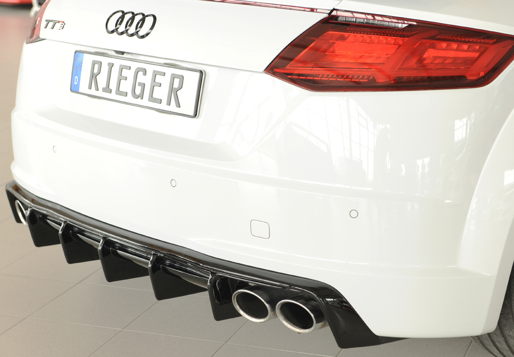 Diffuser passend voor Audi TT S-Line / TTS Rieger Glans Zwart