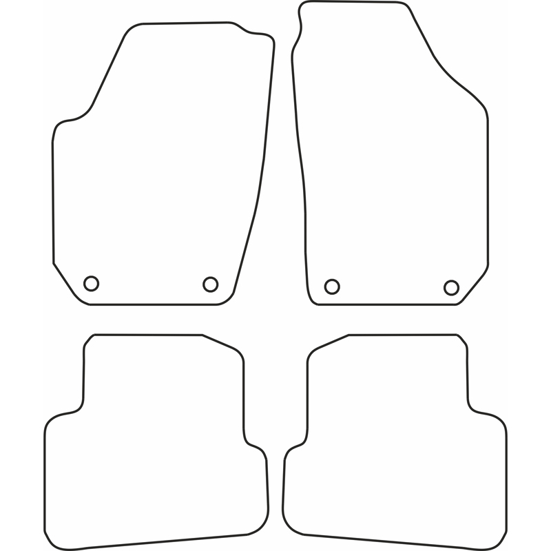Set velour car mats  Skoda Fabia 2008-2014