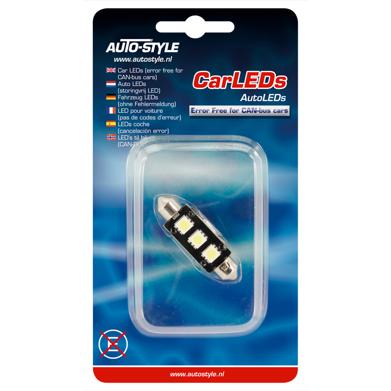 Festoon Bulb 3Q SMD Xenon-Optics 11x43mm 12V, single piece, with CAN-bus resistance