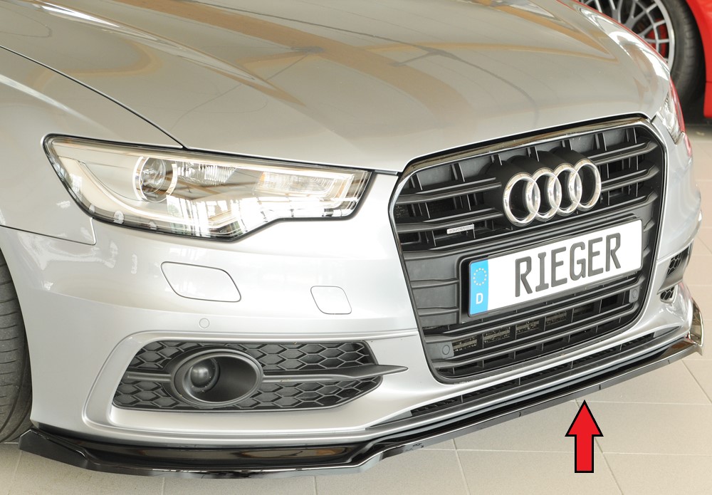 Voorspoiler passend voor Audi A6 (4G/C7): 11.10-08 glans zwart