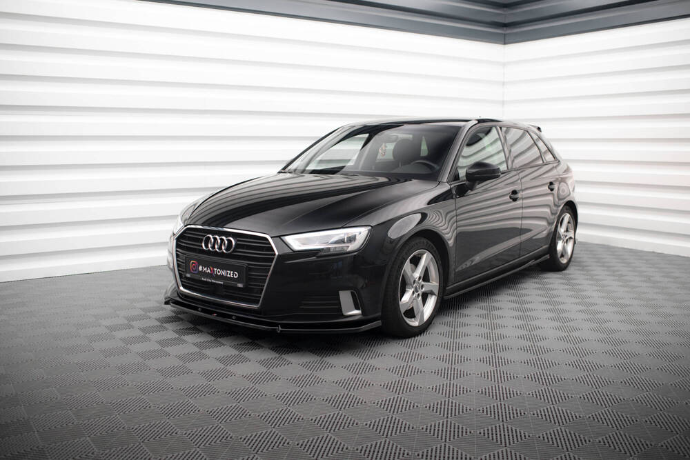 Zijskirts passend voor Audi A3 8V Sportback FL 16-20 Maxton Glans Zwart