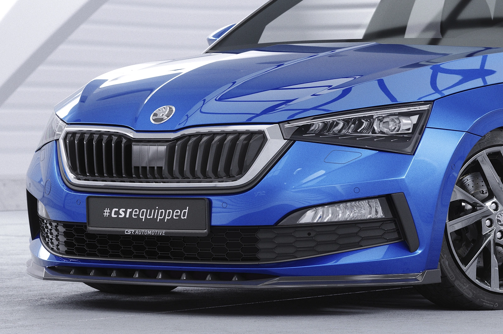 Voorspoiler passend voor Skoda Scala 2019-2023 – Glans Zwart