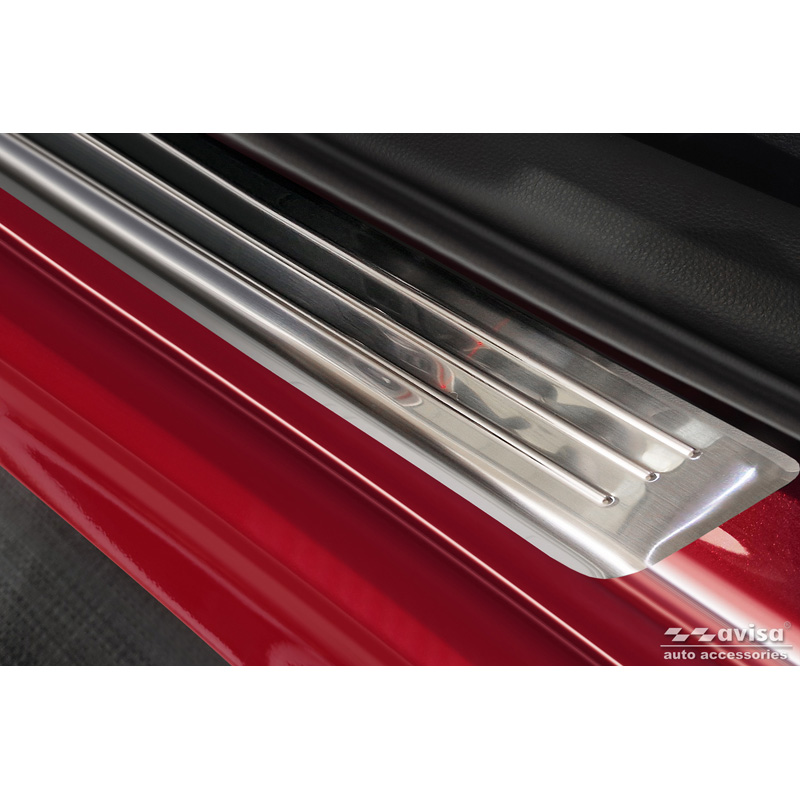 Stainless Steel Door sill protectors  Toyota Yaris 2020- incl. Facelift, excl. GR / Toyota Yaris Cross 2021- / Toyota C-HR II 2023- 'Lines' - 4-pieces