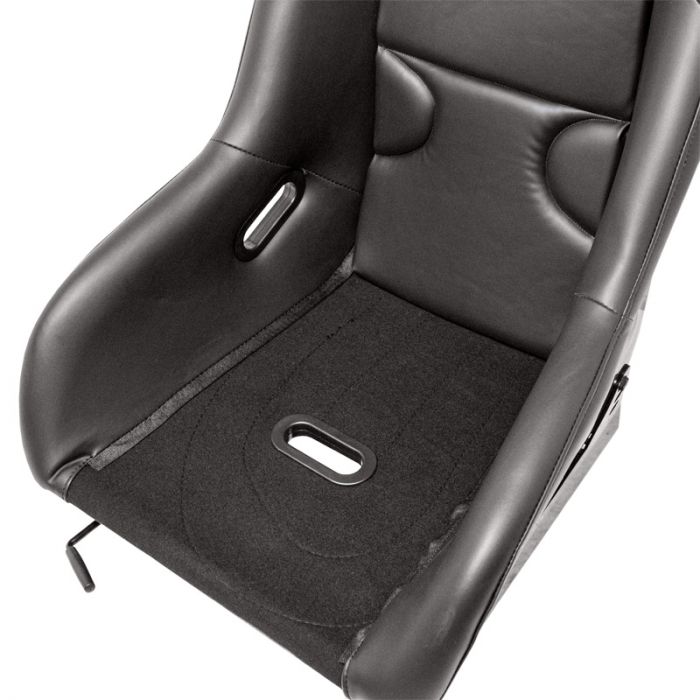 Sport seat 'RR' - Black Synthetic leather - Non-reclinable fibreglass back-rest - incl. slides