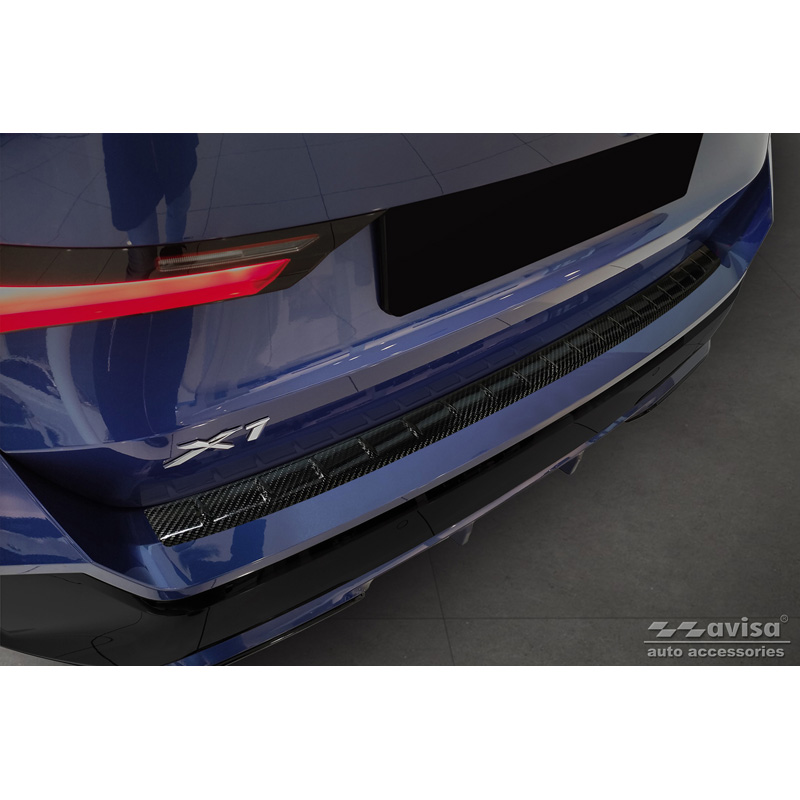 Real 3D Carbon Rear bumper protector  BMW X1 with M-Package (U11) 2022- 'Ribs'