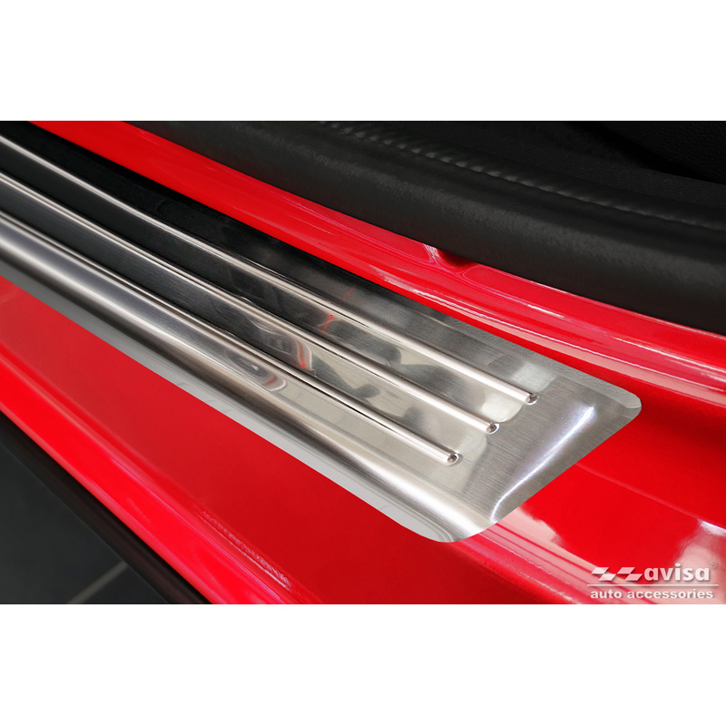 Stainless Steel Door sill protectors  Renault Arkana 2020- 'Lines' - 4-pieces