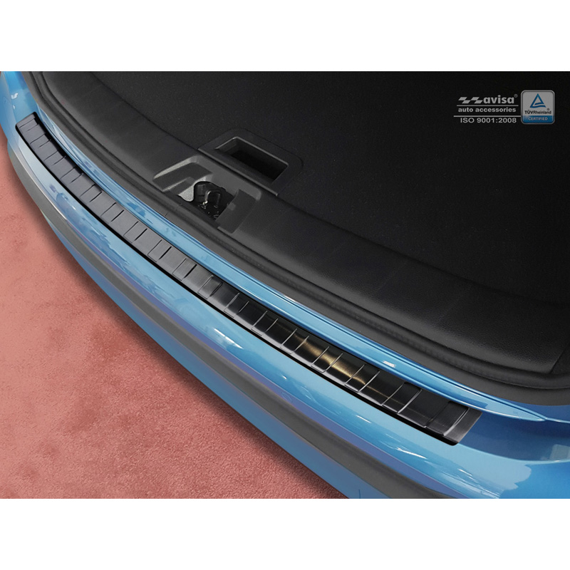 Black Stainless Steel Rear bumper protector  Nissan Qashqai II Facelift 2017-2021 'Ribs'