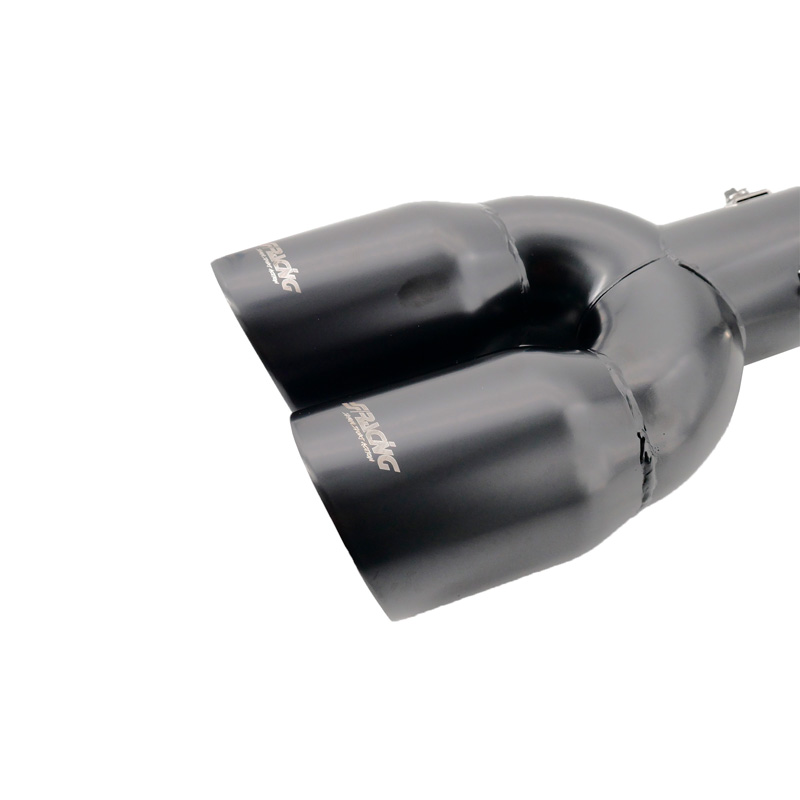 Simoni Racing Exhaust Tip Double Round/Slanting Inox Black - 2xØ76xL240mm - Installation 34-60mm
