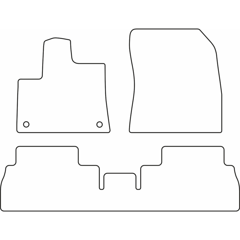 Set car mats  Citroën Berlingo Multispace / Opel Combo MPV (Tour) / Peugeot Rifter / Toyota Proace City Verso 9/2019- (3-pieces + oval mounting clips)
