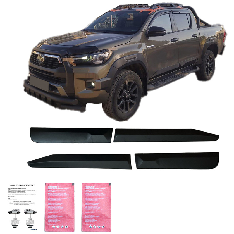 Body Cladding  Toyota Hilux 8th Gen. 2015- - Version 2 - Matt black
