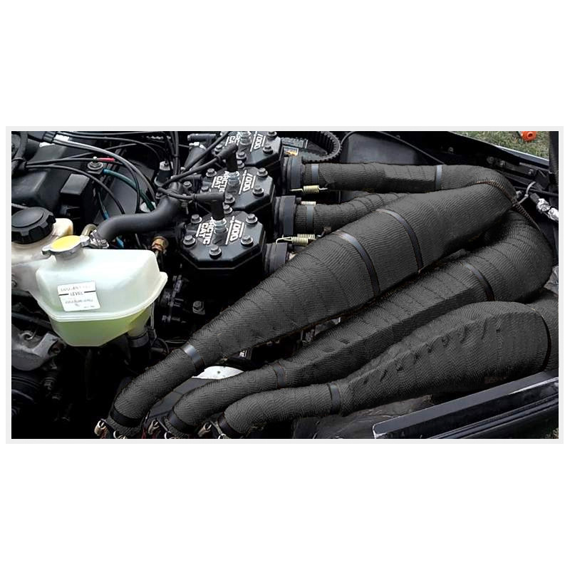 Simoni Racing Exhaust Heat-Insulating Wrapping Kit 2 - 15m x 5cm + 6 clamps < 550°C - Glass Fibre