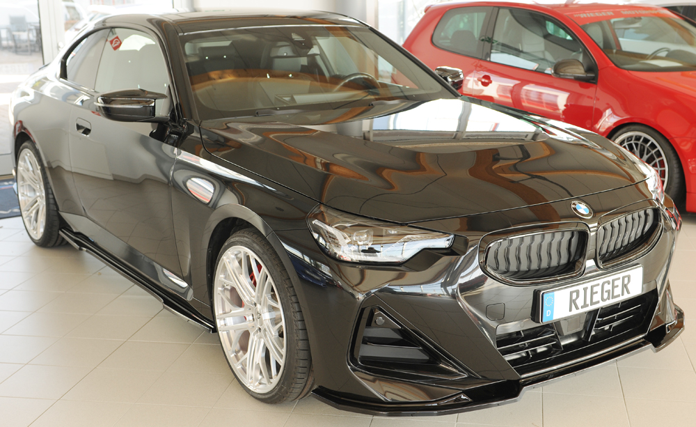 Voorspoiler passend voor BMW 2ER G42/G2C – 07.2021 glans zwart