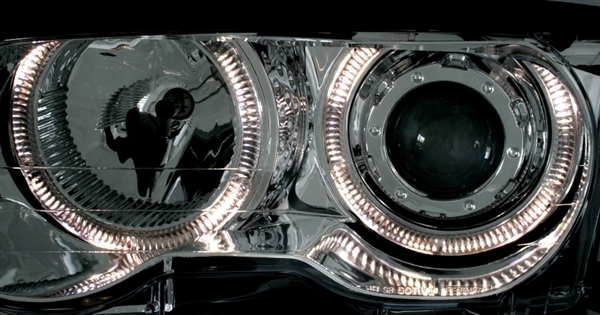 Headlights BMW E46 coupe 98-01 Angel Eyes Chrome