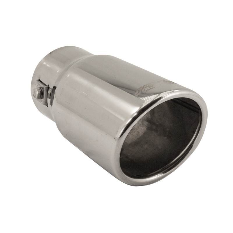 Simoni Racing Exhaust Tip Oval/Slanting Inox - 77x72xL140mm - Installation ->62mm