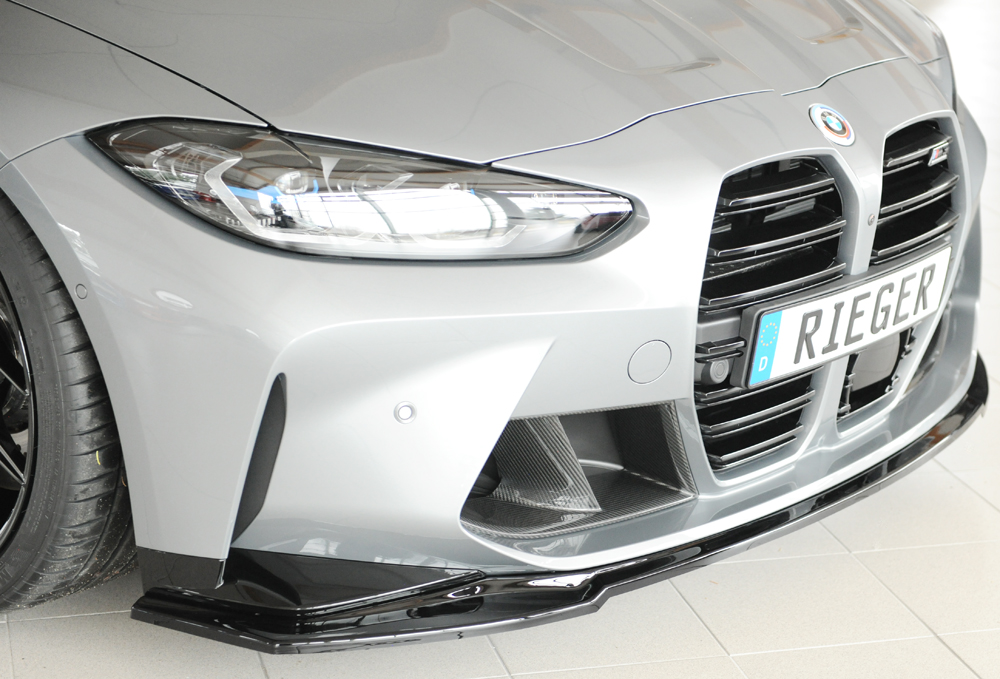 Voorspoiler passend voor BMW 3-series G80 M3 03.21-  glans zwart