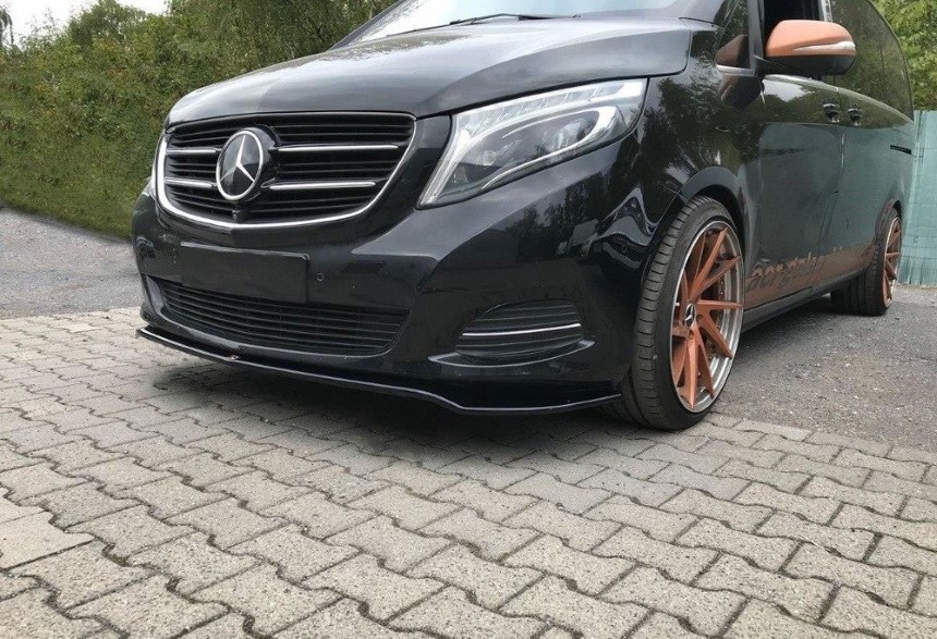 Voorspoiler passend voor Mercedes V-Klasse W447 Maxton Design glans zwart v.3