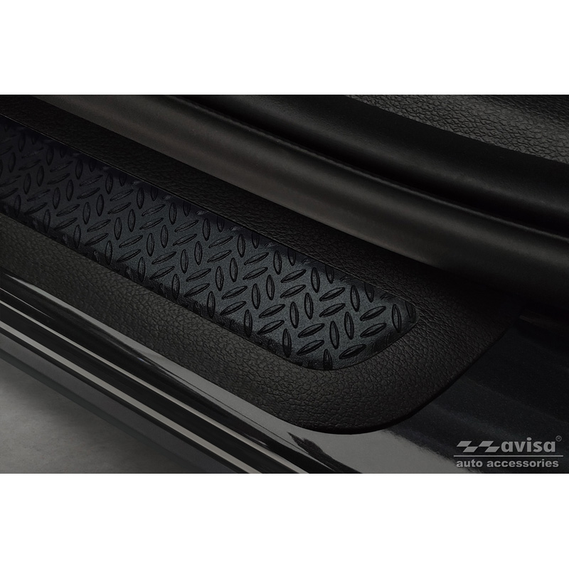 Aluminium door sill protectors 'Riffled Plate'  Kia Sportage (NQ5) 2021- - 2-pieces - Black