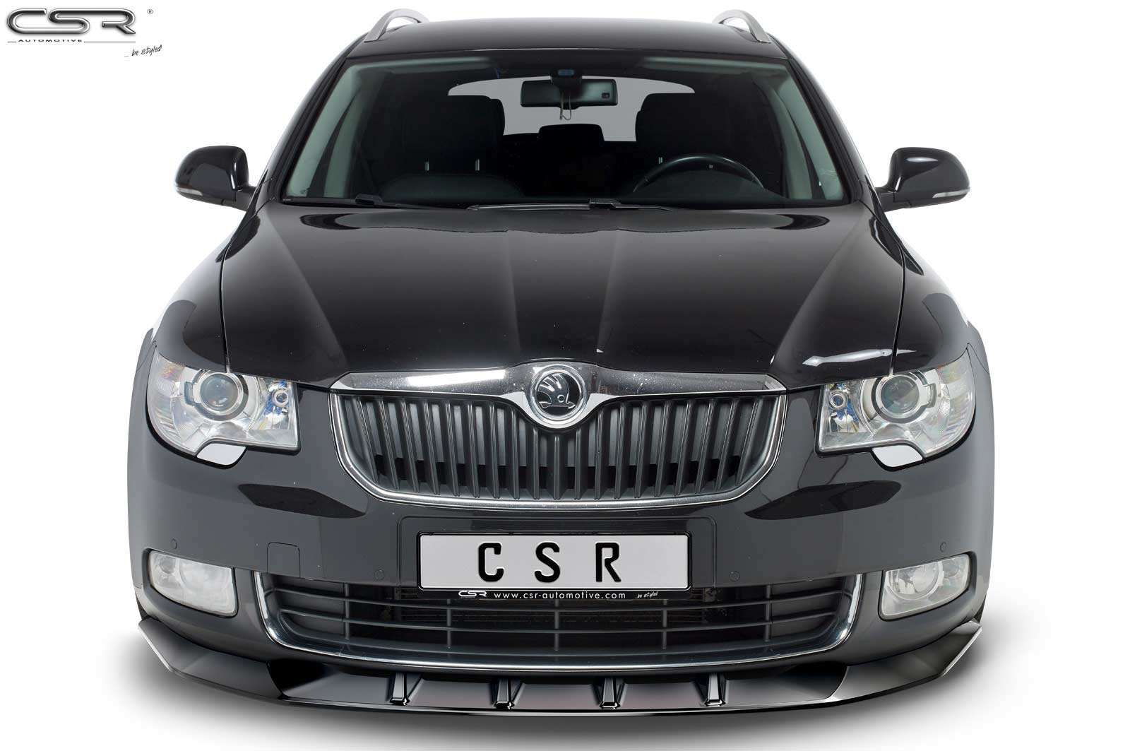 Voorspoiler passend voor Skoda Superb II Glans Zwart – 2008–06/2013