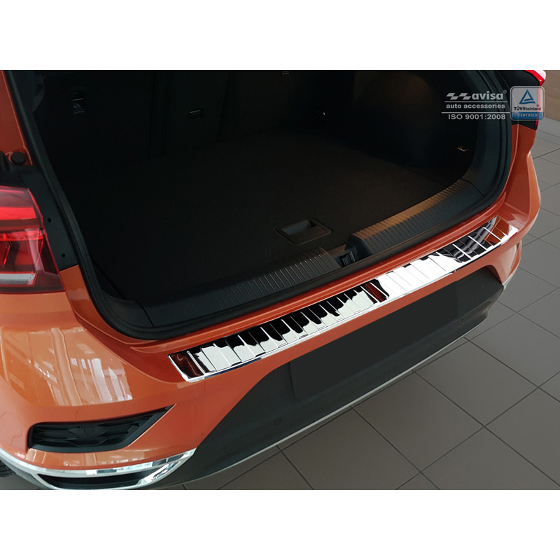 Chrome Stainless Steel Rear bumper protector  Volkswagen T-Roc 2017-2022 & Facelift 2022- incl. Cabrio - 'Ribs'