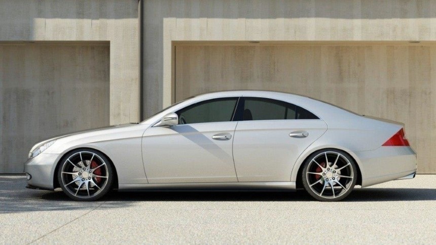 Zijskirts passend voor Mercedes CLS W219 Maxton Design glans zwart