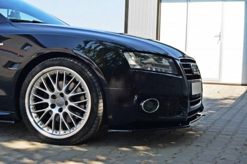Voorspoiler passend voor Audi S5 / AS-Line 8T Glanzend Zwart