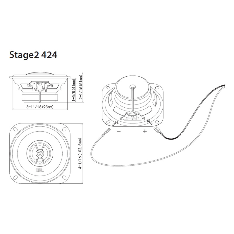 JBL Stage 2 424 4.0'' (10cm) Speaker Set