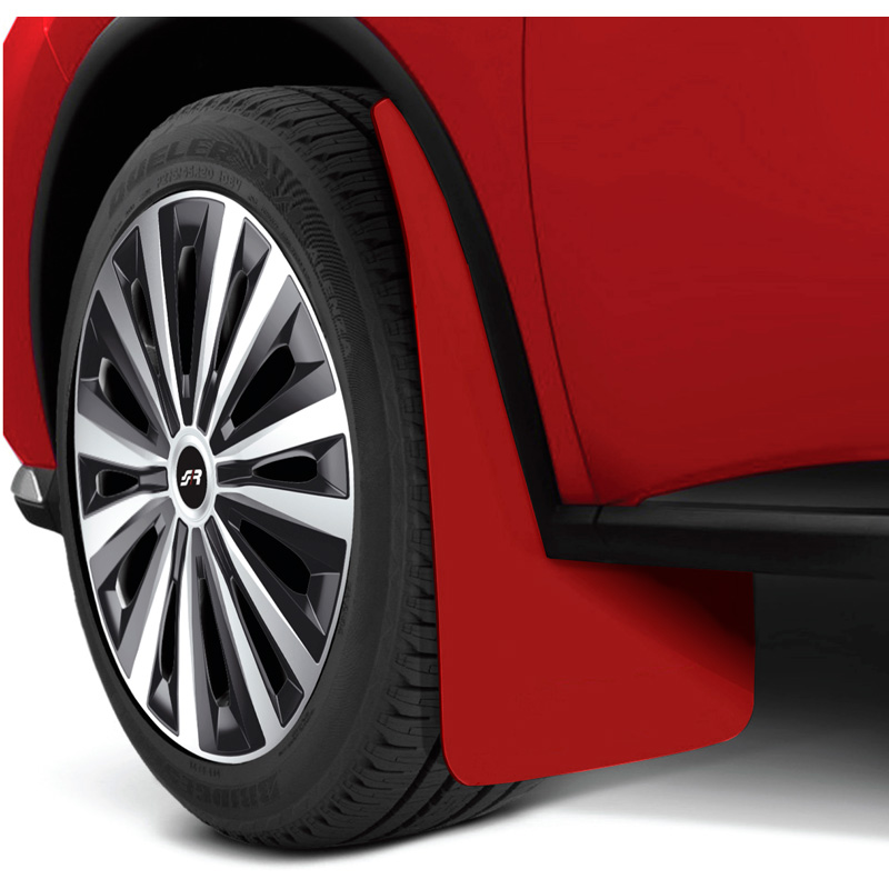 Simoni Racing Universal mud flaps set - Black - incl. mounting screws - Red ABS