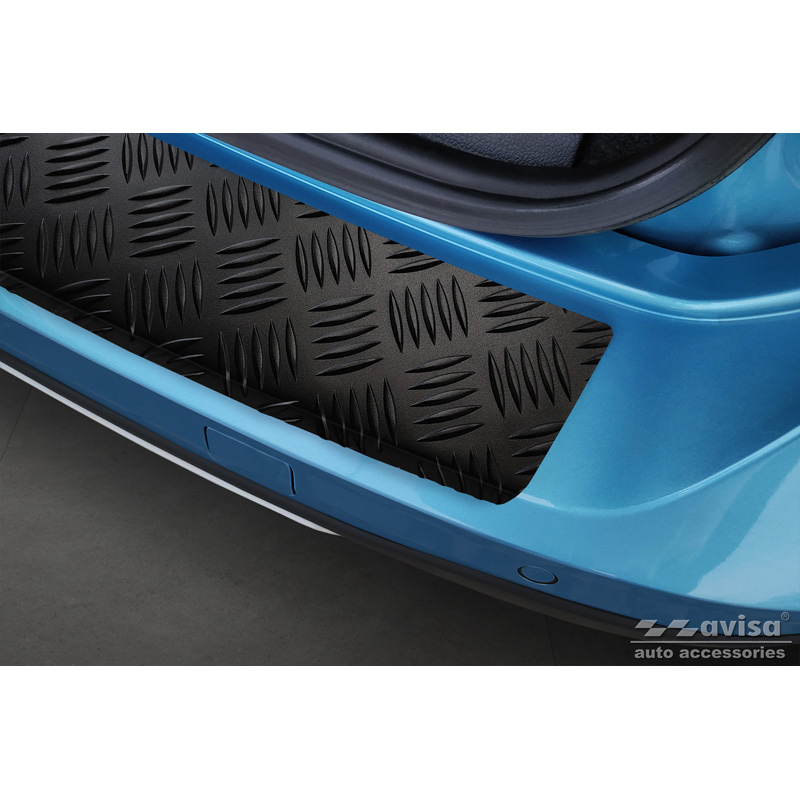 Matt Black Aluminum Rear bumper protector  Ford Tourneo Connect III 2022- 'Riffled Plate'