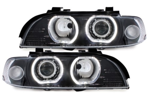 Headlights BMW 5 Serie E39 95-00 Angel Eyes White new look