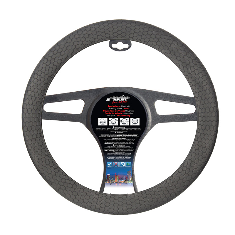 Simoni Racing Steering Wheel Cover Beehive Soft Sil - Black Silicone - 35-40cm