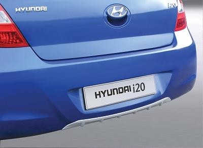 Rear bumper skirt (Diffuser) Hyundai i20 3/5drs 1/2009- Silver (