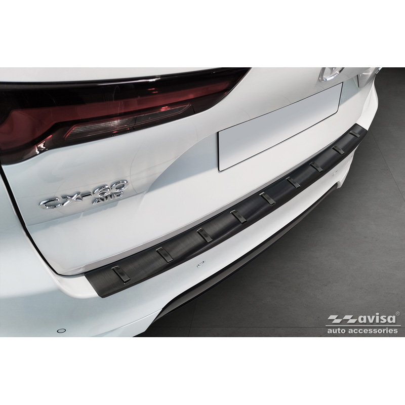 Black Stainless Steel Rear bumper protector  Mazda CX-60 (KH) 2022- 'STRONG EDITION'