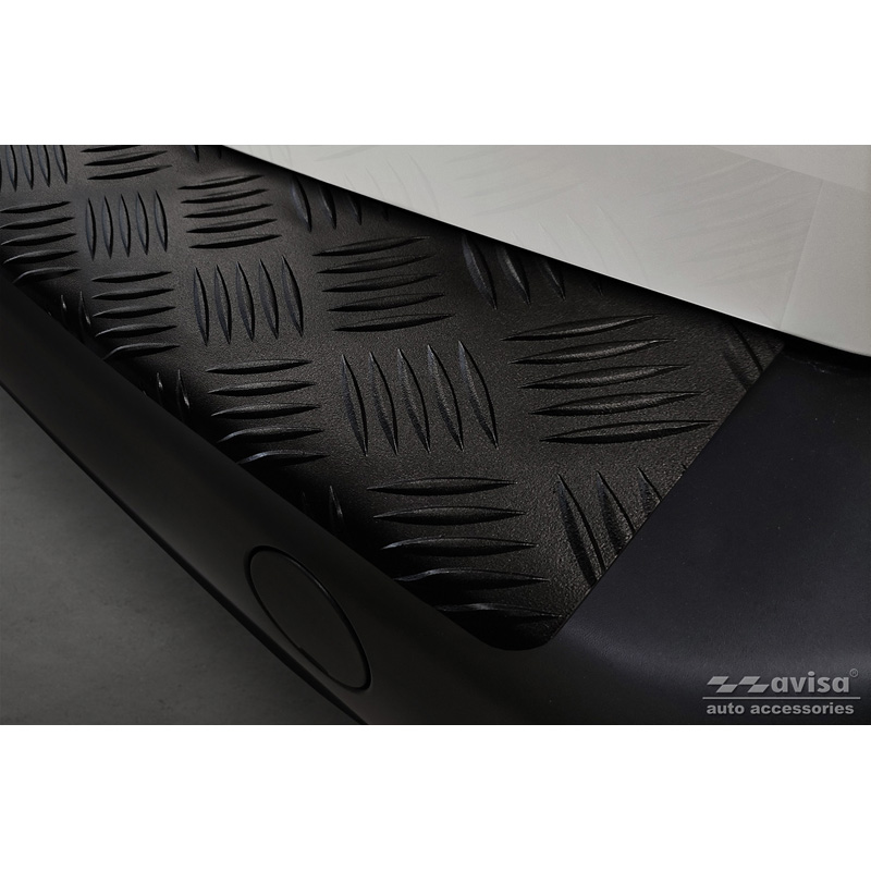Matt Black Aluminum Rear bumper protector  Citroën Berlingo (Multispace) & Peugeot Partner 2008-2015 & 2015-2018 & 2018- & Peugeot Rifter 2018- & Opel Combo E 2018- & Toyota Proace City/Verso 2019- & Fiat Doblo 2022- 'Riffled Plate'