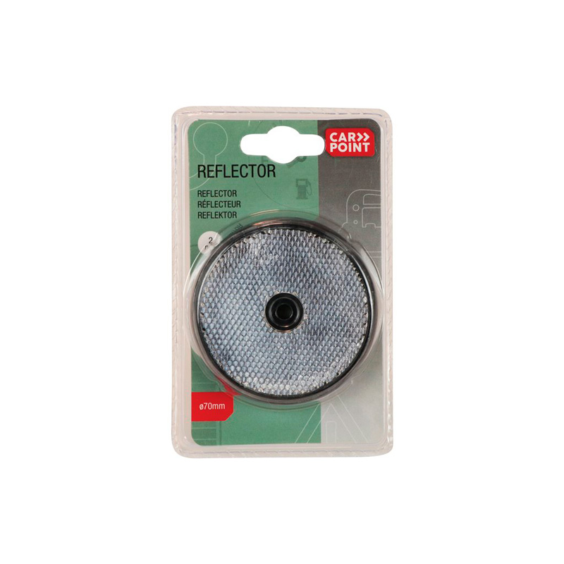Carpoint Reflectors Round Ø 70mm White 2-pieces