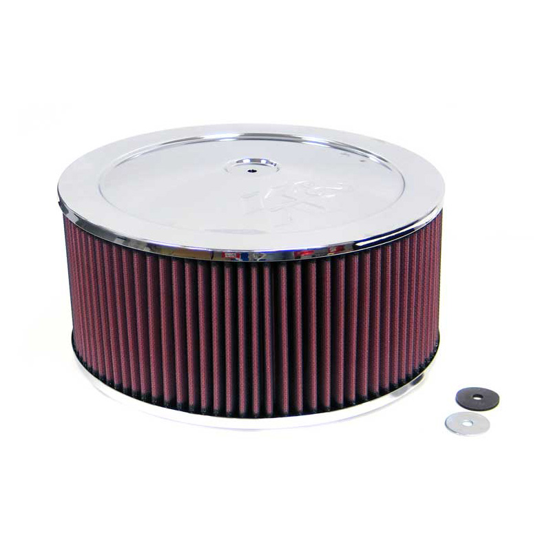 K&N Round Air Filter Assembly - 186mm flange, 279mm diameter, 152mm height (60-1240)