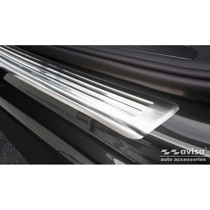 Inox door sill protectors  Volkswagen ID.3 2020-2023 & FL 2023- / Cupra Born 2021- / MG 4 2022- / MG HS II 2024- - 'Lines' - 4-pieces