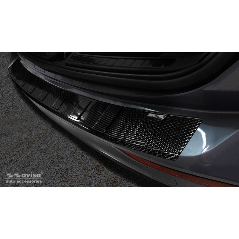 Real 3D Carbon Rear bumper protector  Volvo V60 2018- 'Ribs' incl. Cross Country & R-Design