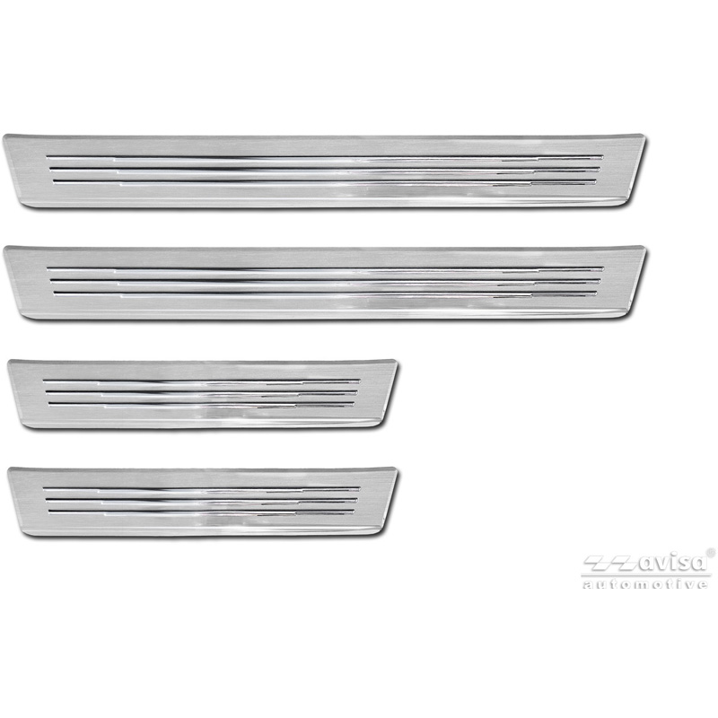 Avisa Inox door sill protectors  Mitsubishi Opel Grandland (EV) 2024- - 'Lines' - 4-pieces