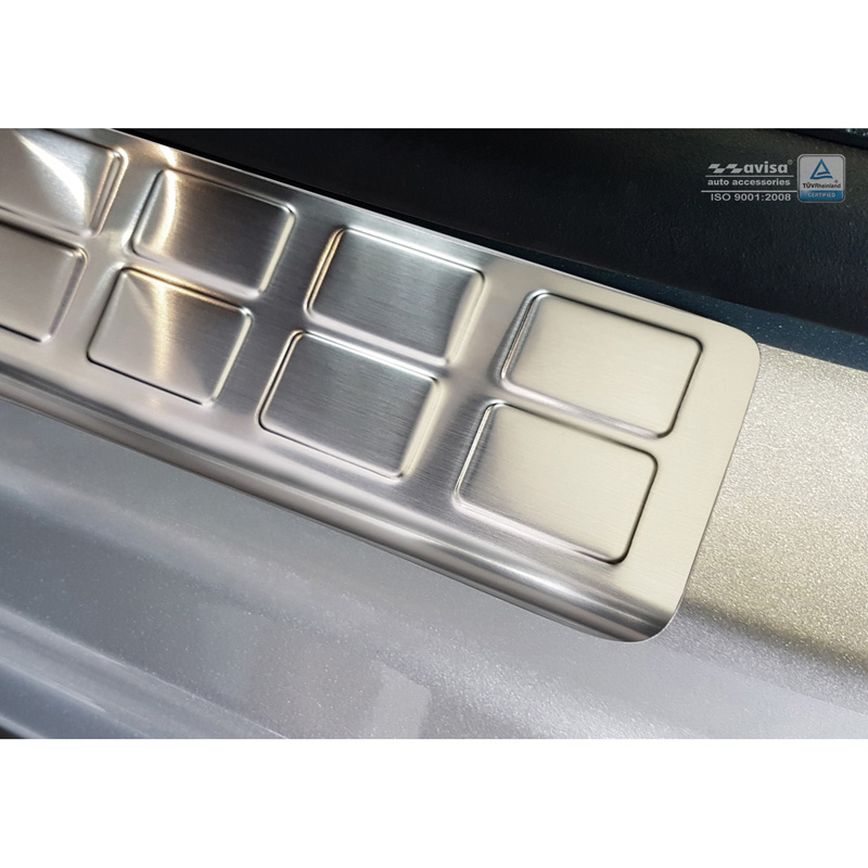 Inox door sill protectors  Citroën Jumpy & Spacetourer / Peugeot Expert & Traveller / Toyota Proace 2016- / Opel Vivaro / Zafira Life 2019- & Fiat Scudo / Ulysse 2022- - 'Rectangles' - 2-pieces front doors